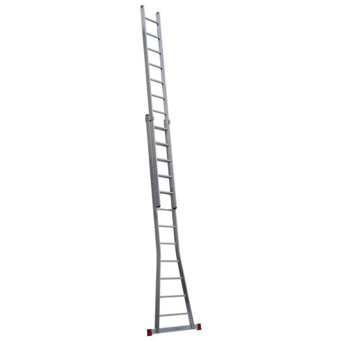 Schiebeleiter PREMIUM 2-teilig, 41/47 cm breit, unten konisch ausgestellt