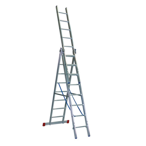Mehrzweckleiter Handwerker STANDARD 3-teilig, 35/41/47 cm breit mit Aussteifungsstreben an den Leiternteilen