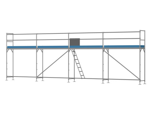 Traufseitengerüst 40 m² - 2,5 m Felder - 10 m lang - 4 m Arbeitshöhe
