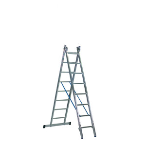 Mehrzweckleiter Handwerker STANDARD 2-teilig, 41/47 cm breit, verpresst