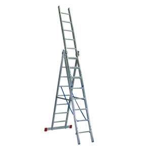 Mehrzweckleiter Handwerker STANDARD 3-teilig, 35/41/47 cm breit mit Aussteifungsstreben an den Leiternteilen