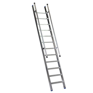 Stufenanlegeleiter 60 cm breit mit Handlauf ohne Traverse