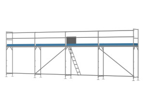 Traufseitengerüst 40 m² - 2,5 m Felder - 10 m lang - 4 m Arbeitshöhe