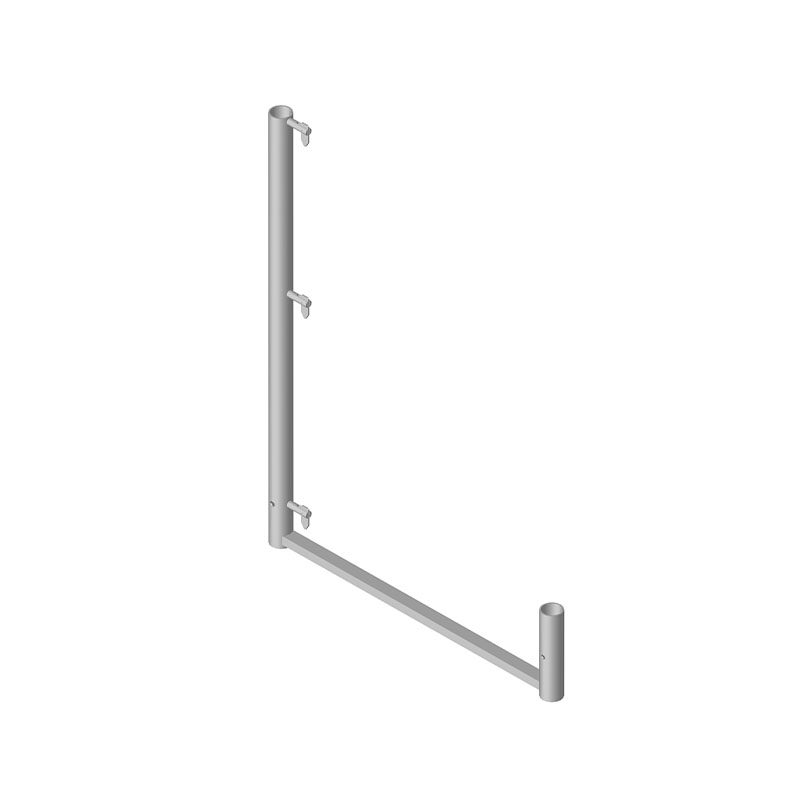 F000307 - Geländerhalter Alu 1m mit Belagsicherung und Rohrteil F000307 - Geländerhalter Alu 1m mit Belagsicherung und Rohrteil